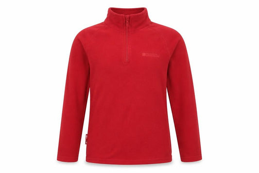 Front view of Mountain Warehouse unisex red xs fleece pullover sweatshirt