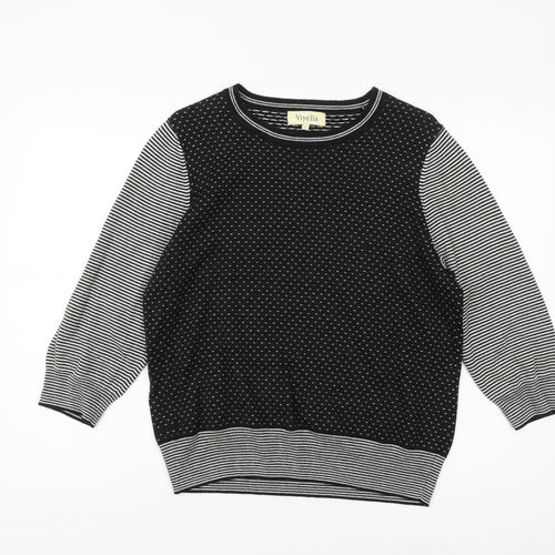 Viyella Women's Black Polka Dot Pullover Jumper L