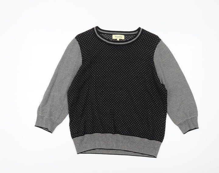 Viyella Women's Black Polka Dot Pullover Jumper L