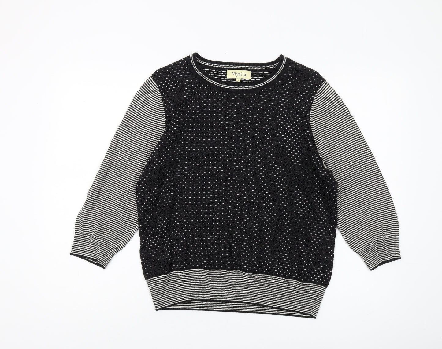 Viyella Women's Black Polka Dot Pullover Jumper L