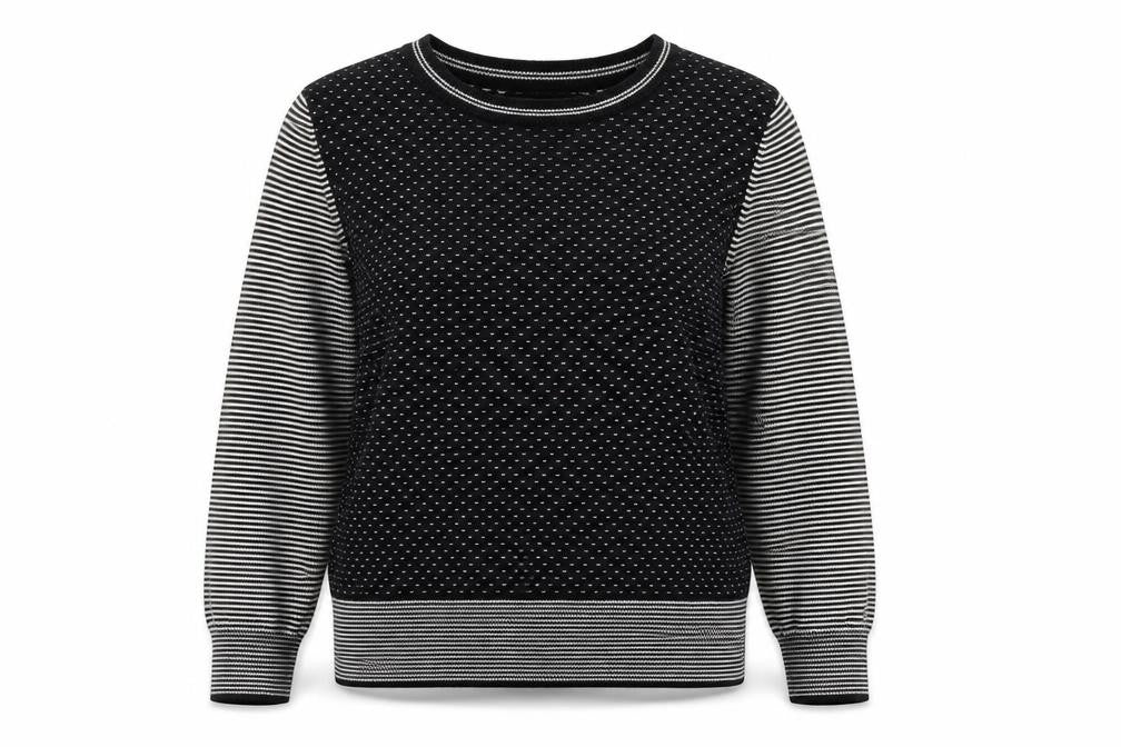 Front view of Viyella Women's Black Polka Dot jumper L
