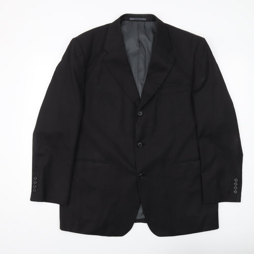 Moss Men's Black Suit Jacket, Size 44, Short Fit