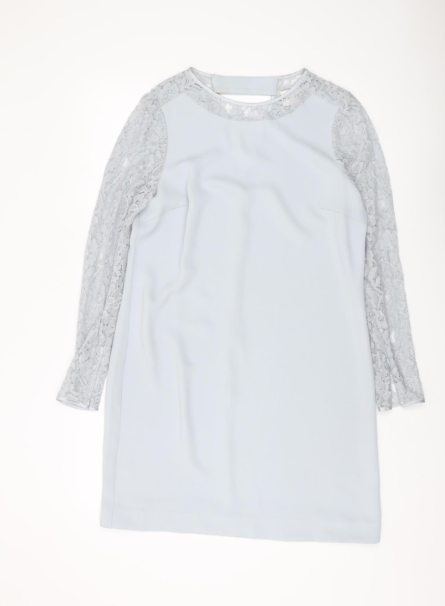 Reiss Blue Lace Accent Women's Shift Dress Size 12