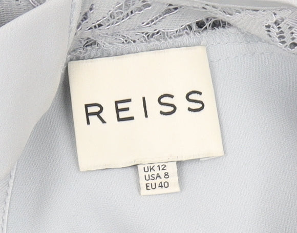 Reiss Blue Lace Accent Women's Shift Dress Size 12
