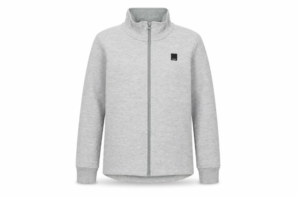 Front view of Bench boys’ grey full zip sweatshirt 11-12 years lightweight