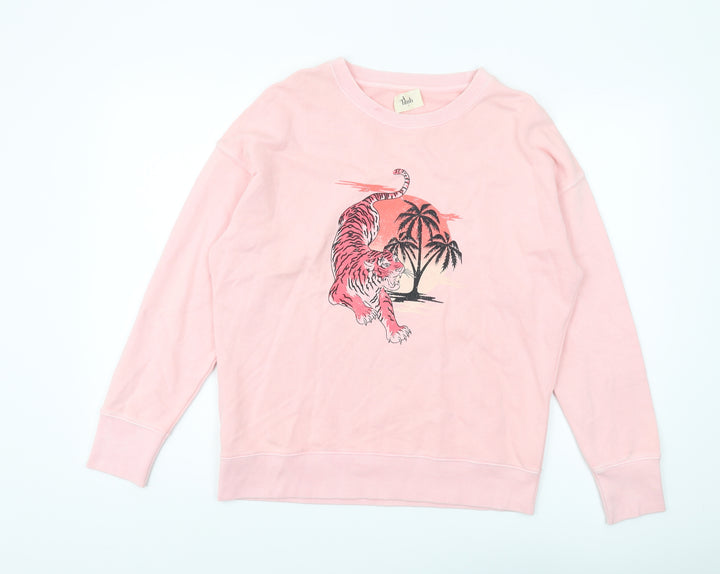 Hush Women's Pink Pullover Sweatshirt S Casual Graphic