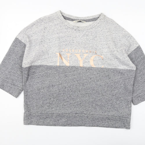 Abercrombie & Fitch Women's Grey Pullover Sweatshirt L
