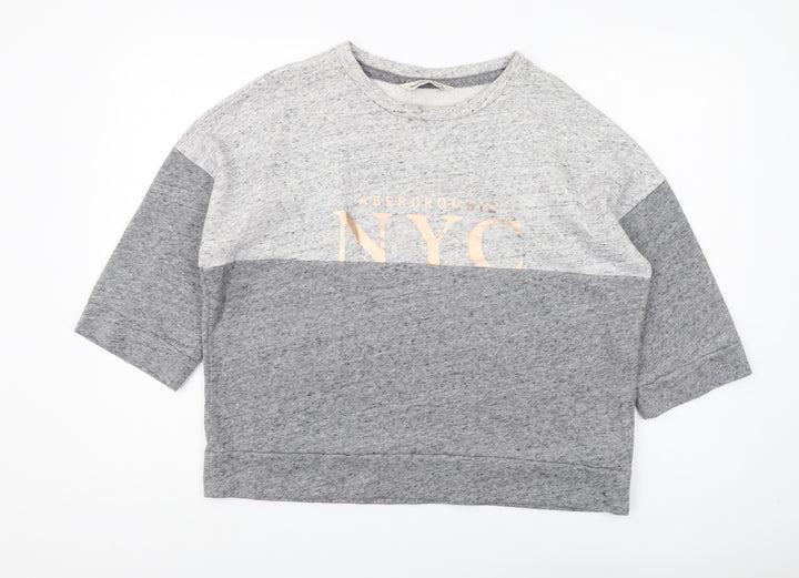 Abercrombie & Fitch Women's Grey Pullover Sweatshirt L