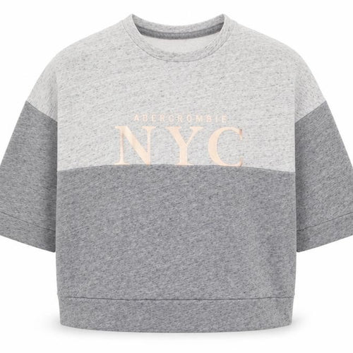 Abercrombie & Fitch Women's Grey Pullover Sweatshirt L