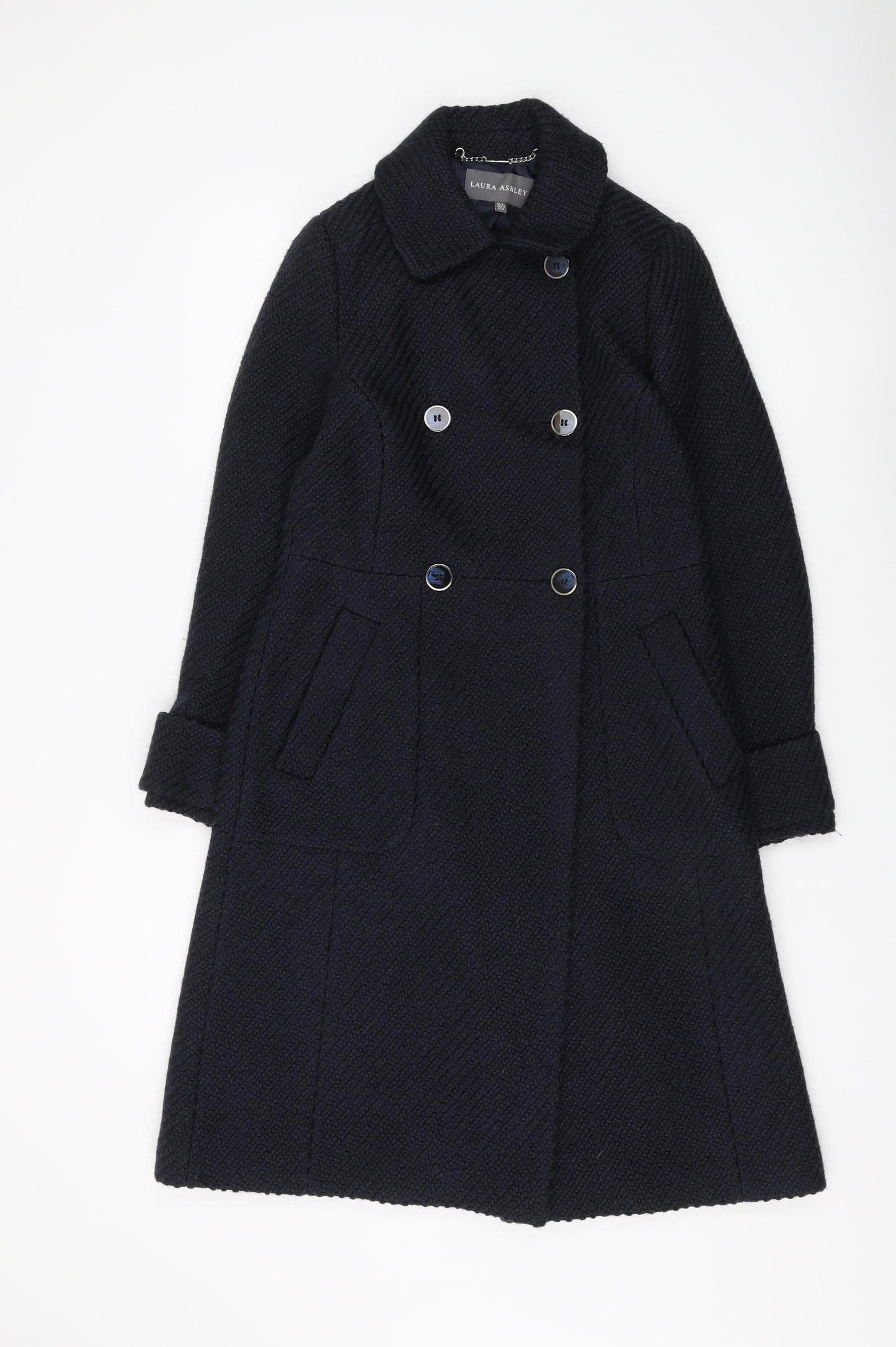 Laura Ashley Women's Black Wool Coat Size 8