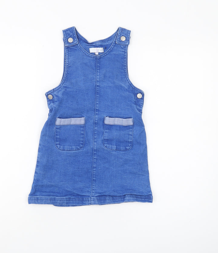 Jasper Conran Girls Blue Denim Pinafore Dress (6 Years)