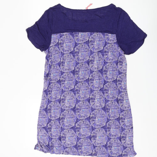 White Stuff Women's Purple Geometric T-Shirt Size 12