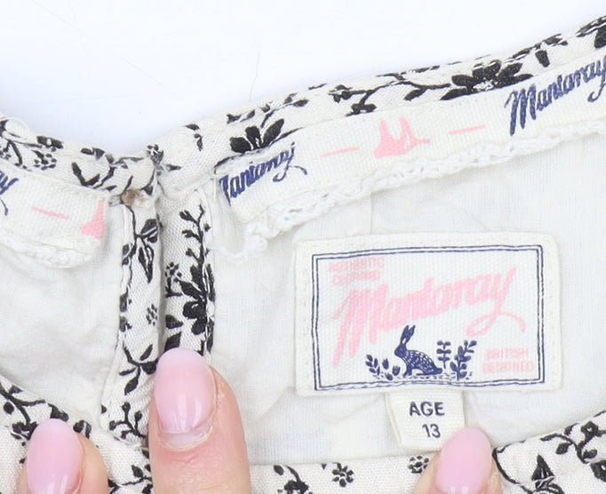 Mantaray Girls Multicoloured Bohemian Long Sleeve Blouse, Age 13