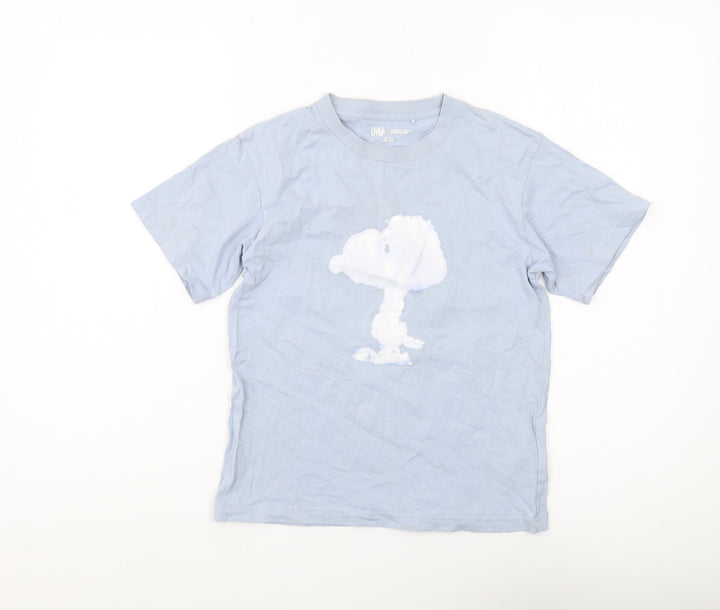 Uniqlo Boys Blue Peanuts Graphic T-Shirt Size 9-10 Years