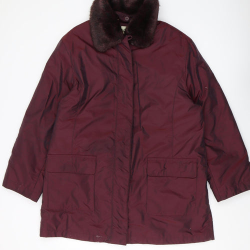 Viyella Women's Red Long Overcoat, M, Classic Style