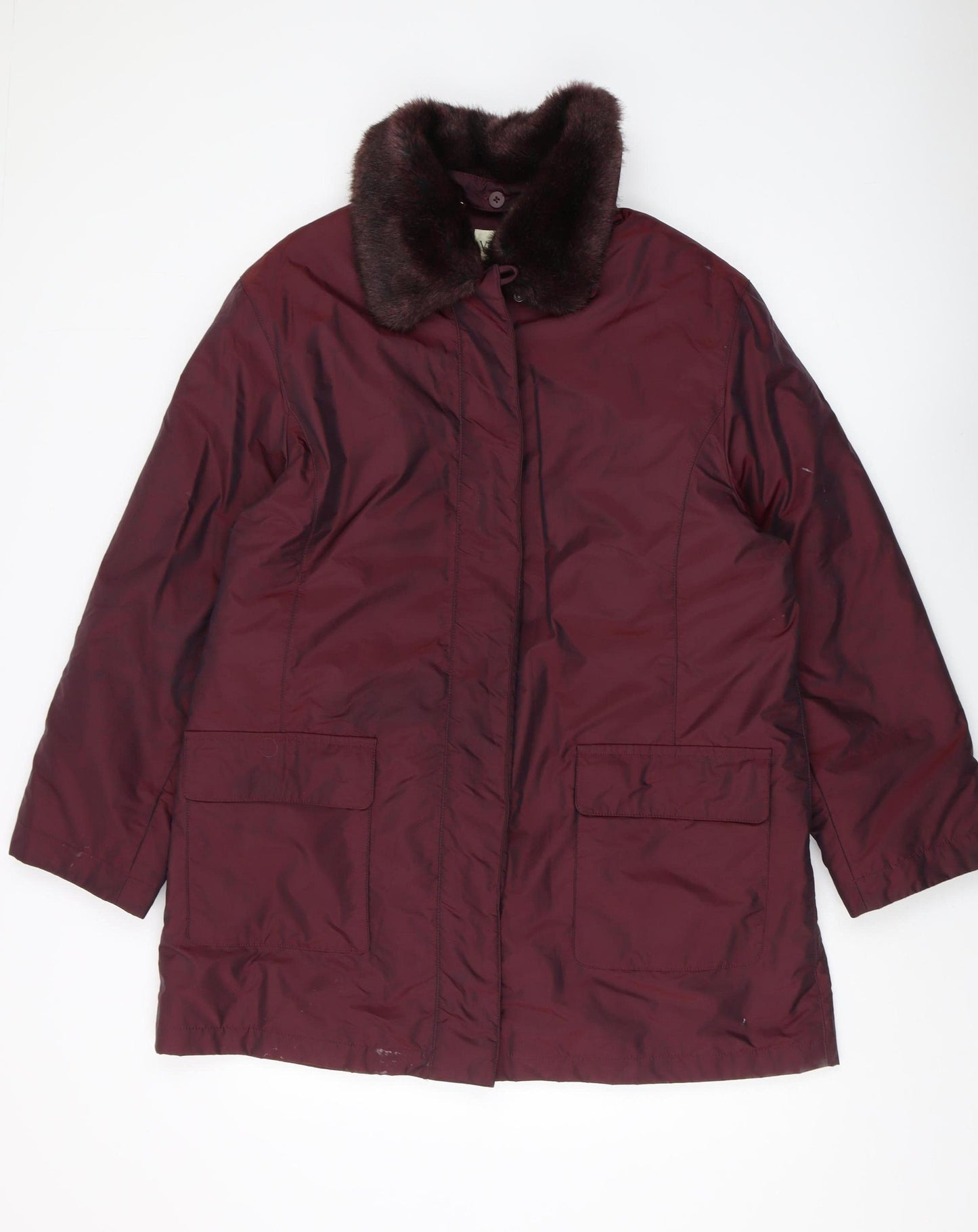 Viyella Women's Red Long Overcoat, M, Classic Style