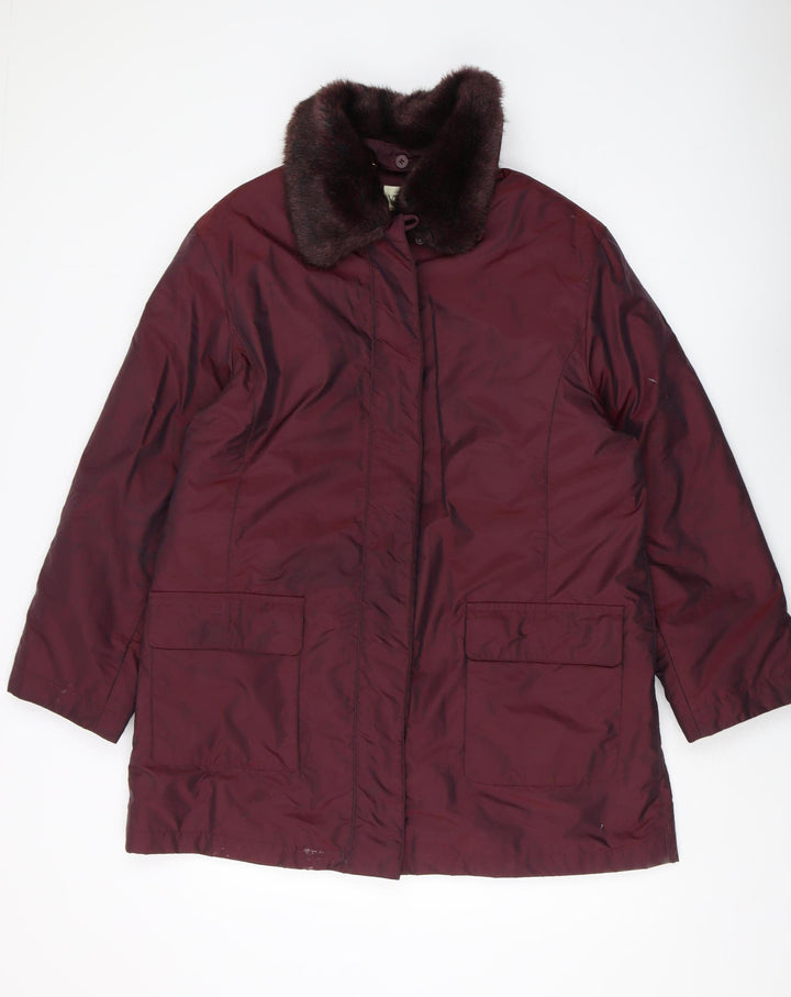 Viyella Women's Red Long Overcoat, M, Classic Style