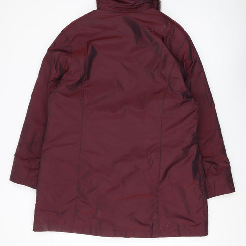 Viyella Women's Red Long Overcoat, M, Classic Style