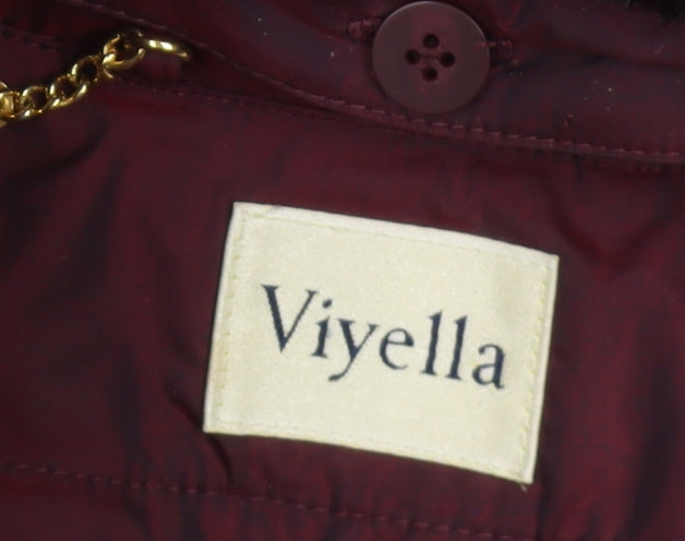 Viyella Women's Red Long Overcoat, M, Classic Style