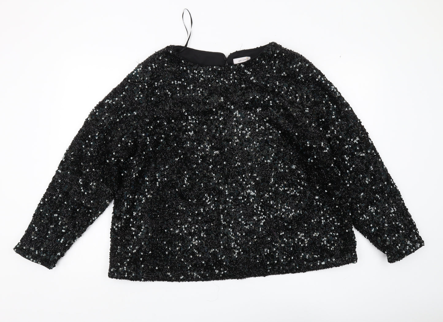 Marks and Spencer Women's Black Sequin Long Sleeve Top