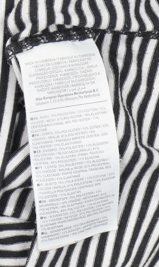 Nike Women’s Black Striped Tank L - Moisture Wicking