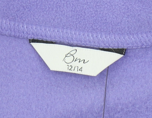 Bm Womens Purple Basic Jacket Size 12/14 Collared Casual