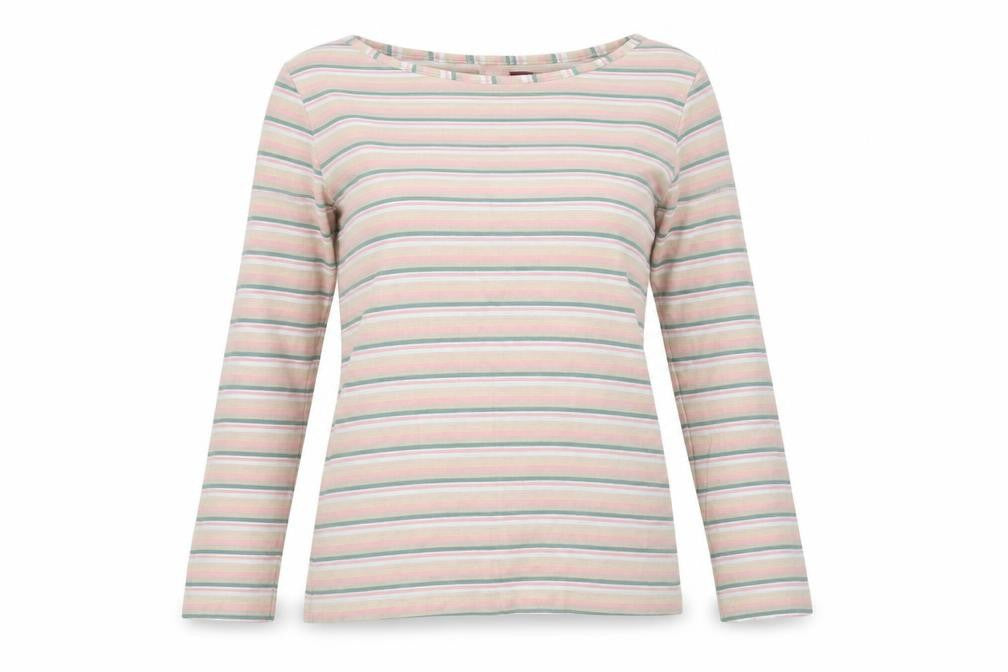 Front view of Monsoon Women's Multicoloured Striped Long Sleeve Top