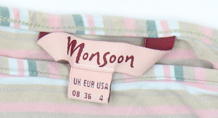 Monsoon Women's Multicoloured Striped Long Sleeve Top