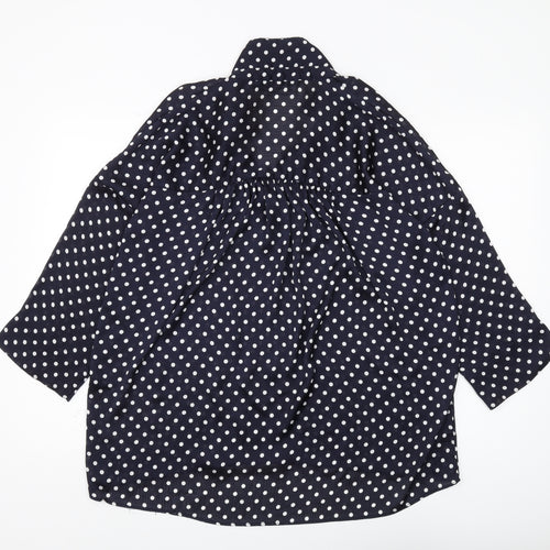 Zara Women's Blue Polka Dot Blouse Size 12