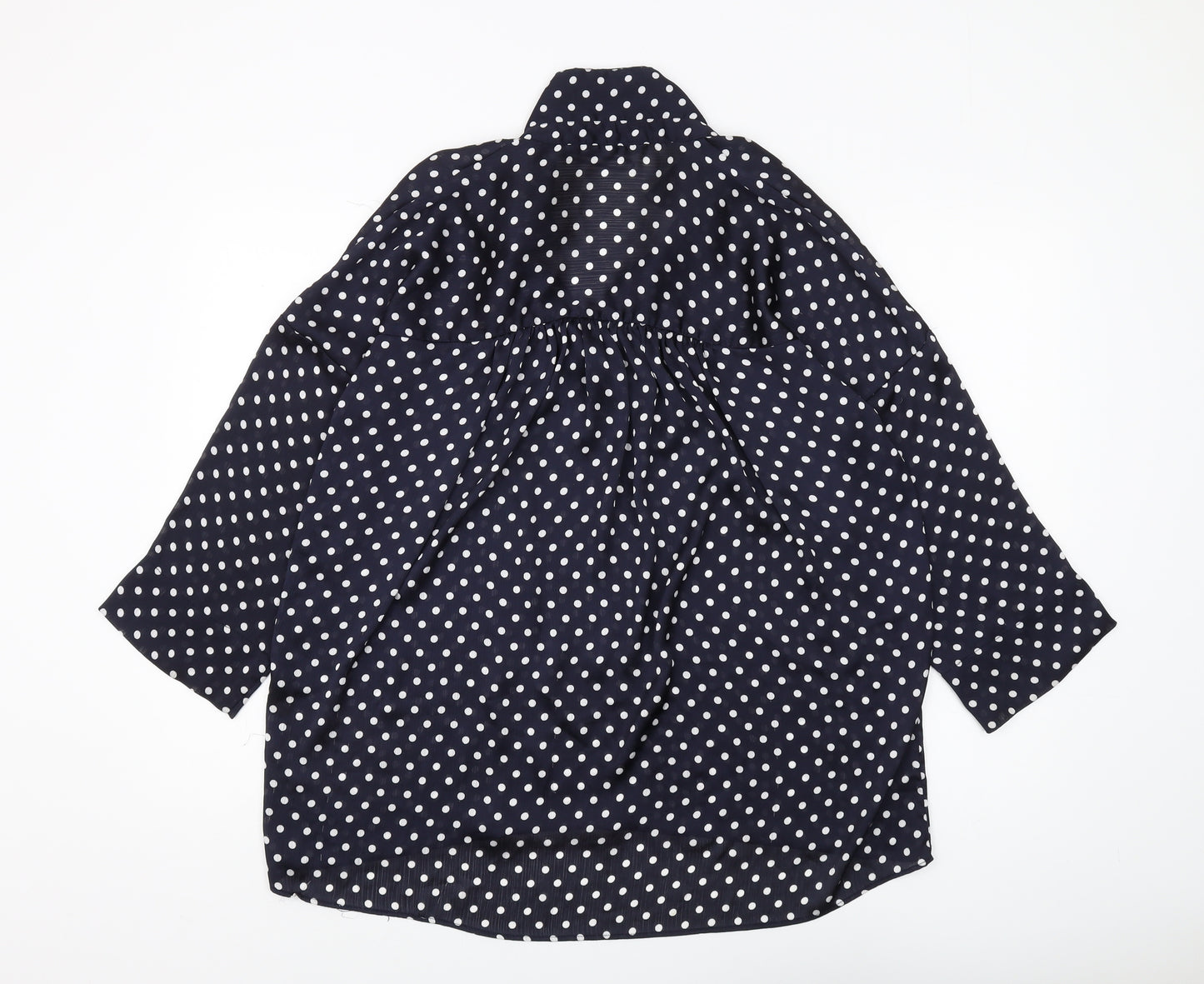 Zara Women's Blue Polka Dot Blouse Size 12