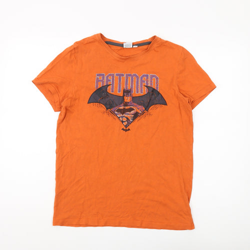 Batman Boys Orange Superhero Graphic Print T-Shirt 16 Years