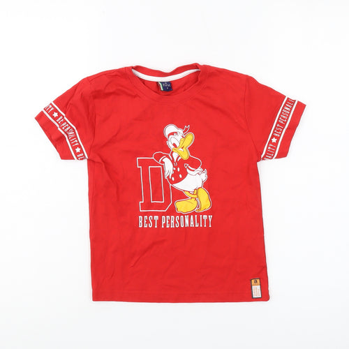 Disney Boys Red Donald Duck A First Graphic T-Shirt, Size 5 Years, Casual Wear