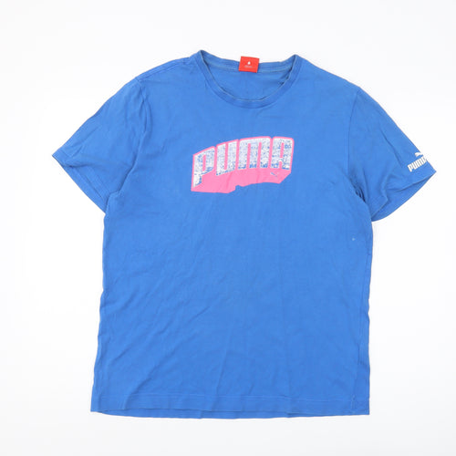 Puma Men's Blue L T-Shirt with Graphic Print