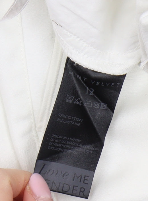 Mint Velvet Women's Cropped White Trousers Size 12