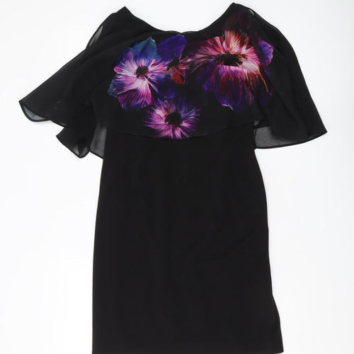 Wallis Petite Black Floral Shift Dress - Women 8