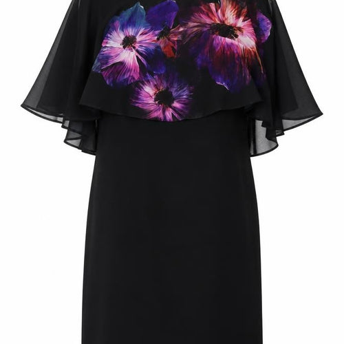 Wallis Petite Black Floral Shift Dress - Women 8