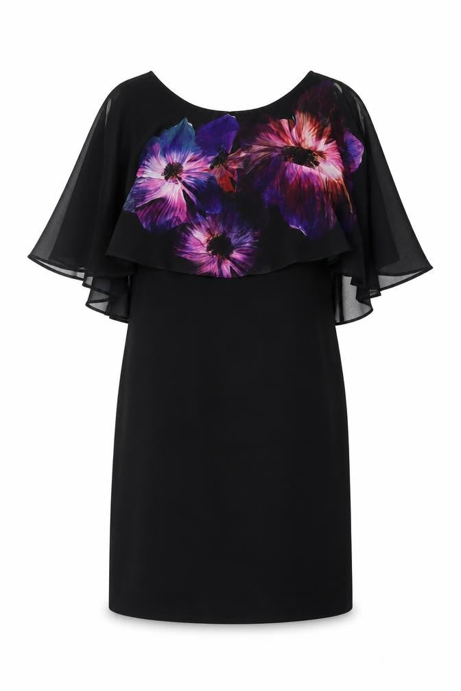 Wallis Petite Black Floral Shift Dress - Women 8