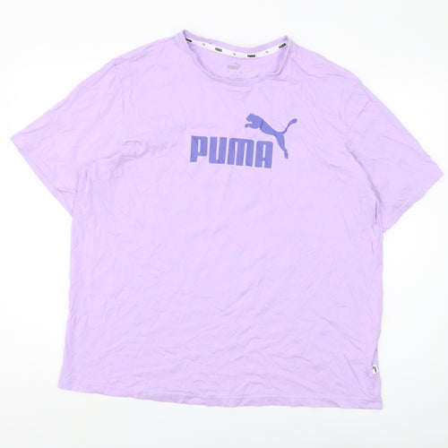 Puma Unisex Purple Crew Neck T-Shirt Size 18