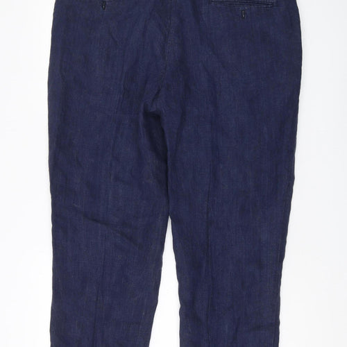 Viyella Men's Blue Linen Chinos Size 38S