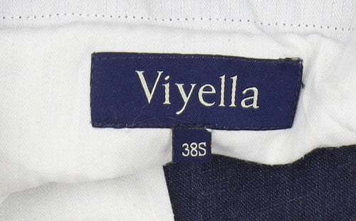 Viyella Men's Blue Linen Chinos Size 38S