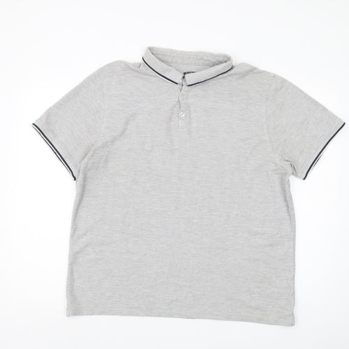 Red Herring Men's Grey XL Slim Fit Polo Shirt