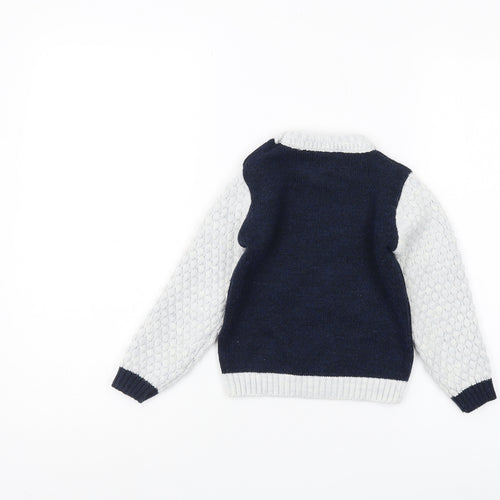 Muyoo Boys Blue Bear Jumper 3-4 Years Acrylic Knit