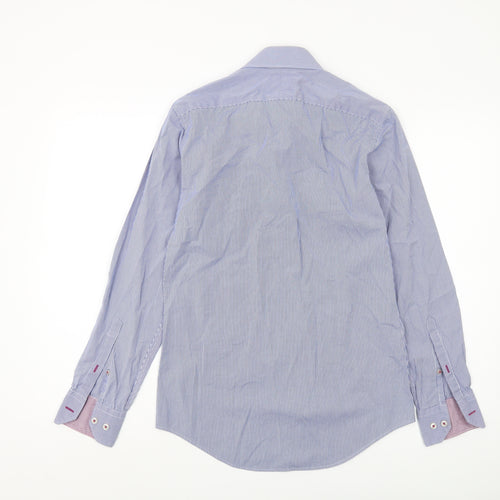 T.M. Lewin Men's Blue Check Slim Fit Shirt 15