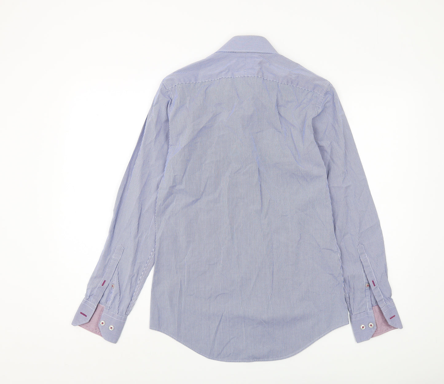 T.M. Lewin Men's Blue Check Slim Fit Shirt 15