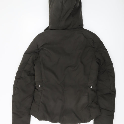 H&M Women's Green Puffer Jacket Size 8 Winter Casual