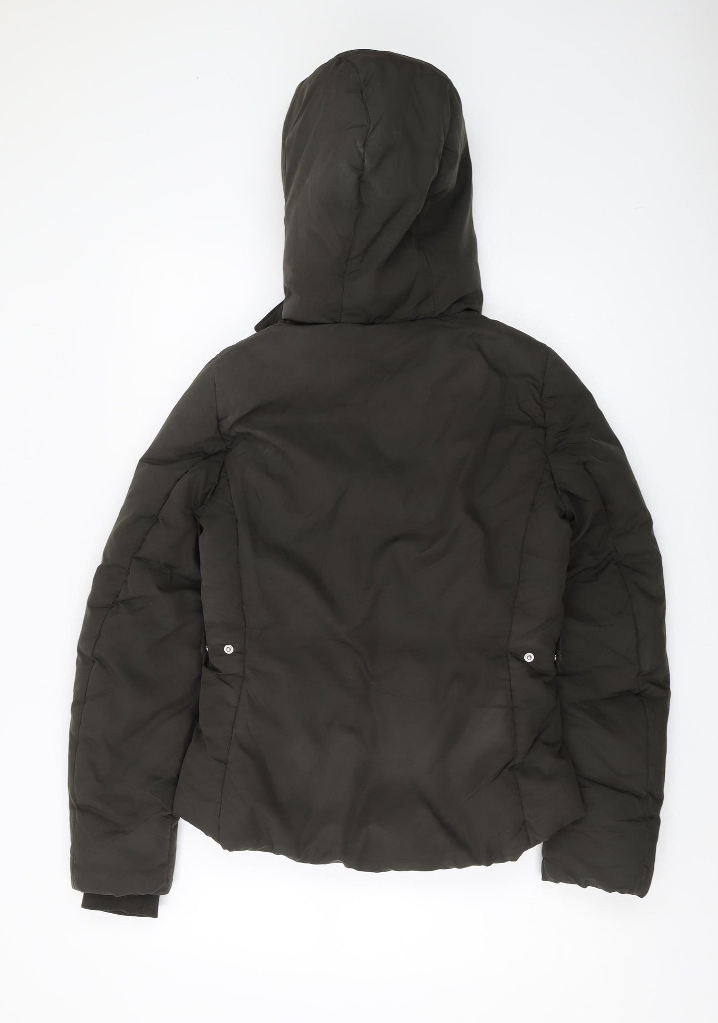 H&M Women's Green Puffer Jacket Size 8 Winter Casual