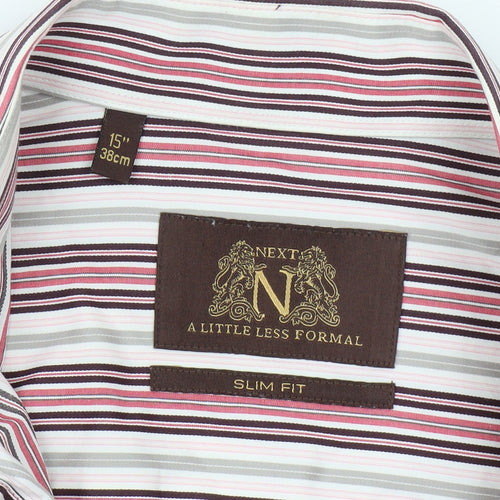 Next Men's Multicoloured Striped Slim Fit Shirt