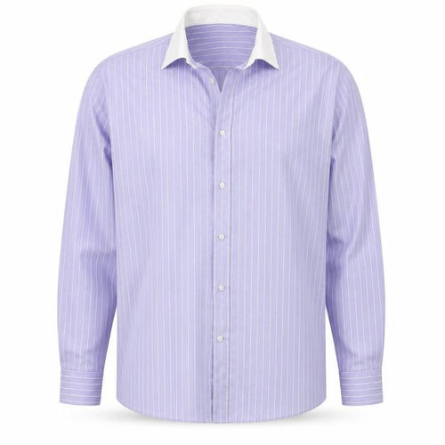 Dehavilland Men's Purple Striped Long Sleeve Shirt
