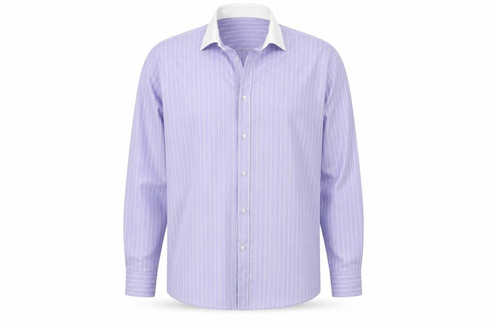 Dehavilland Men's Purple Striped Long Sleeve Shirt