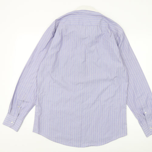 Dehavilland Men's Purple Striped Long Sleeve Shirt